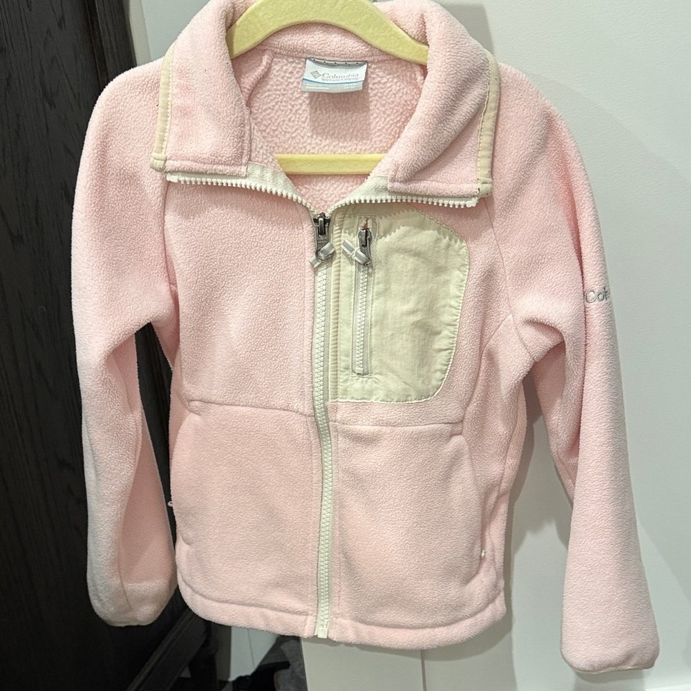 Columbia Light Pink Fleece Jacket with Cream Pocket